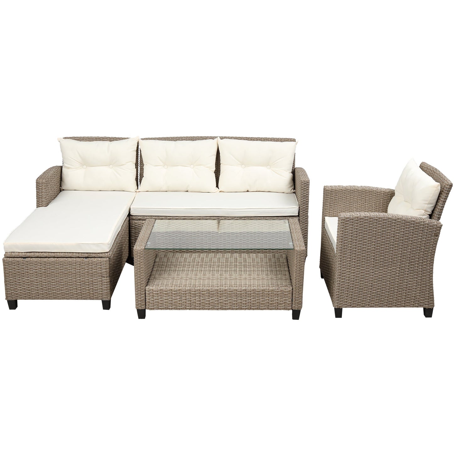 4-Piece Conversation Set with Seat Cushions