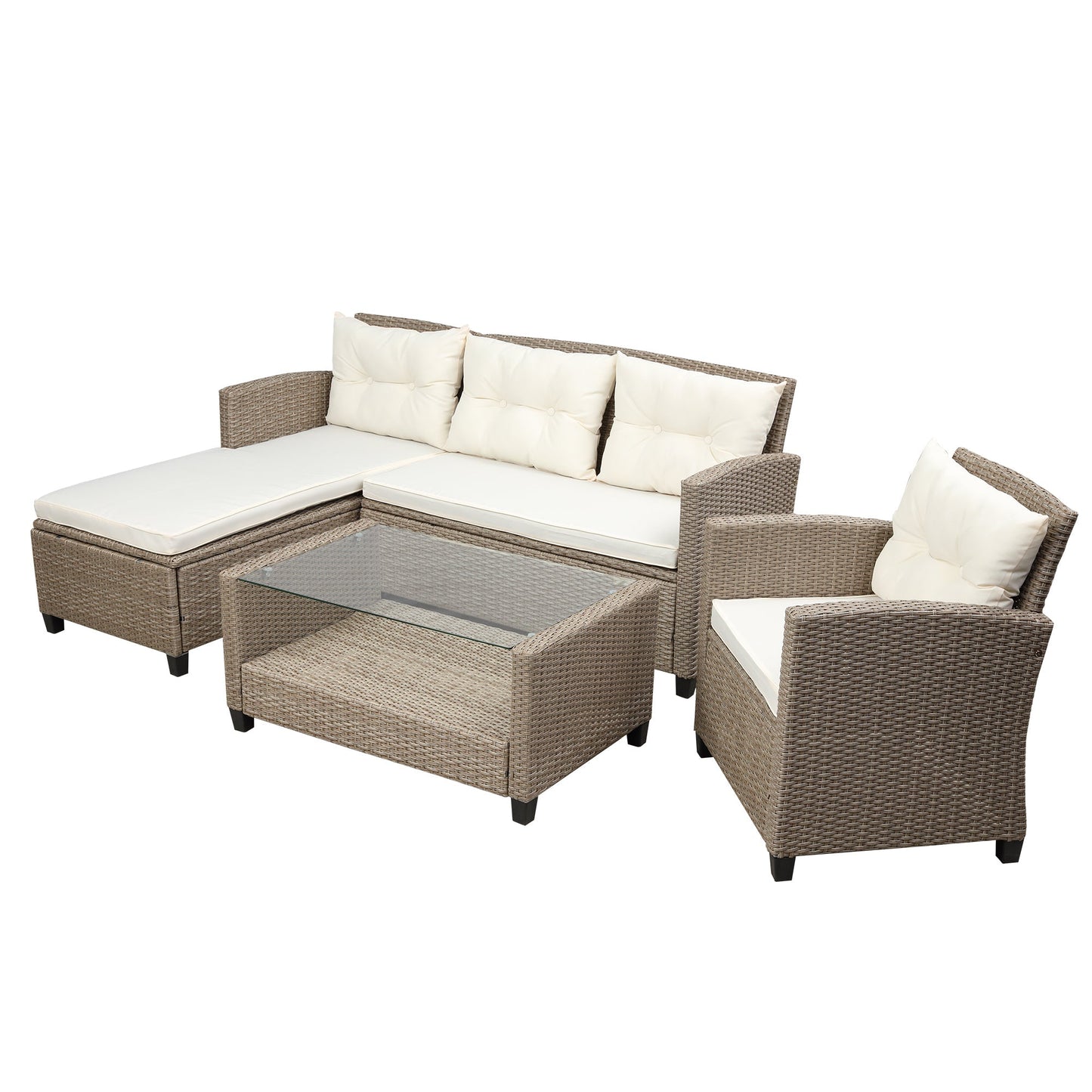 4-Piece Conversation Set with Seat Cushions