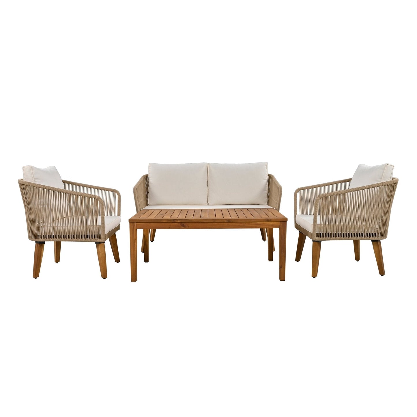 4-Piece Outdoor Conversation Set with Loveseat, Chairs and Table