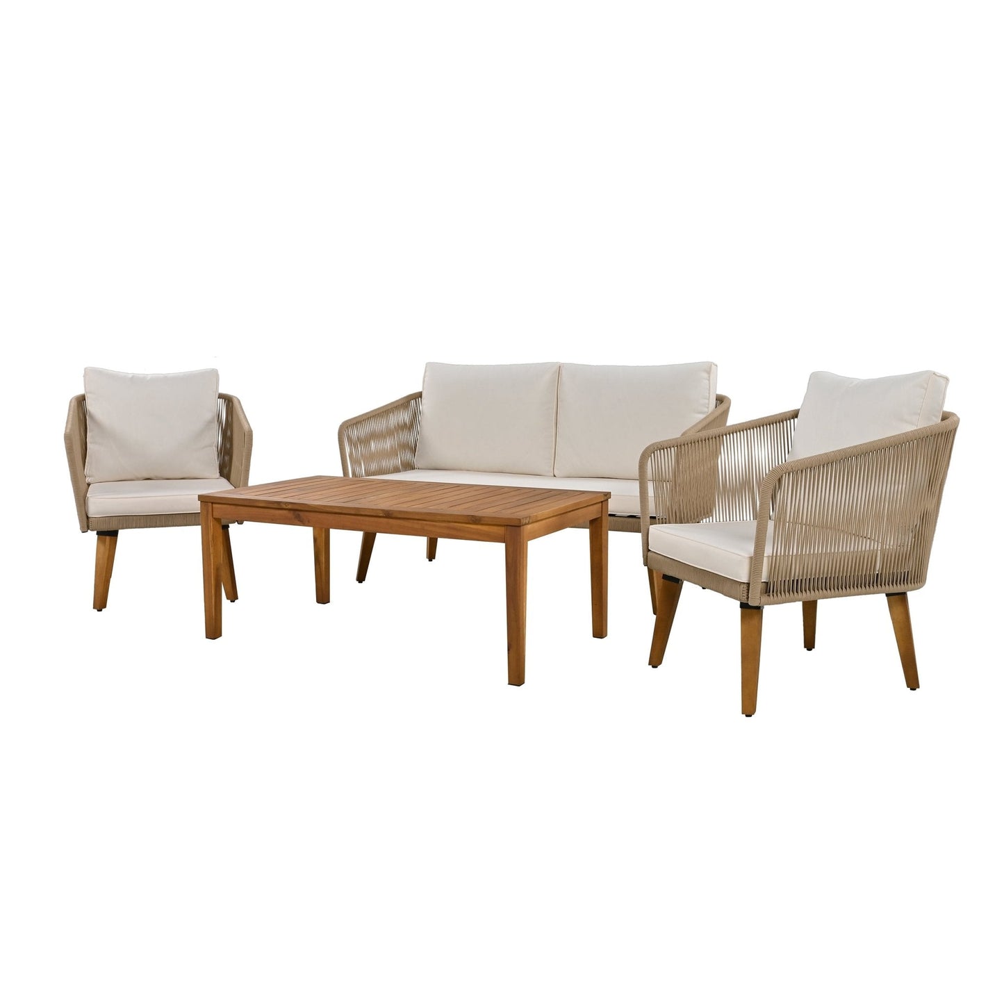 4-Piece Outdoor Conversation Set with Loveseat, Chairs and Table