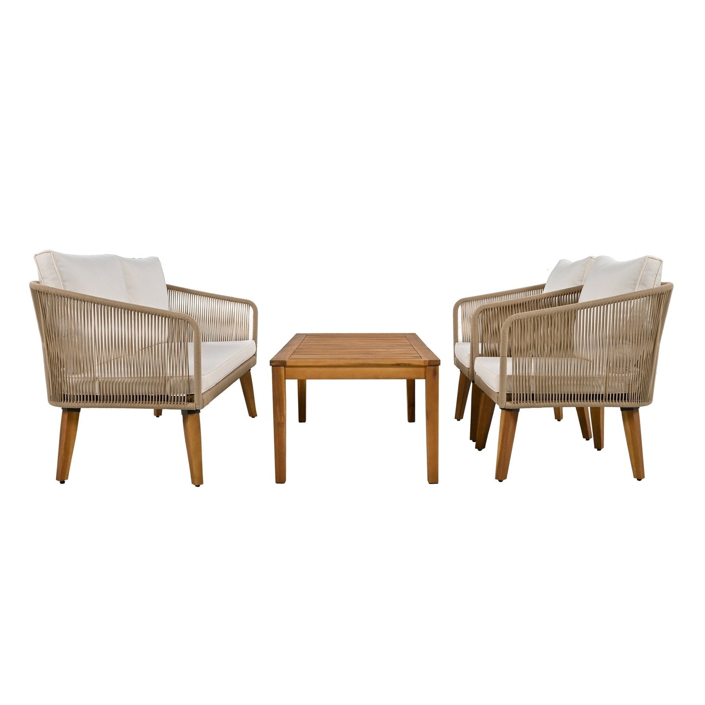 4-Piece Outdoor Conversation Set with Loveseat, Chairs and Table