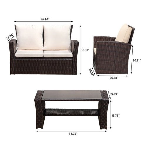 4-Pieces Outdoor Patio Set