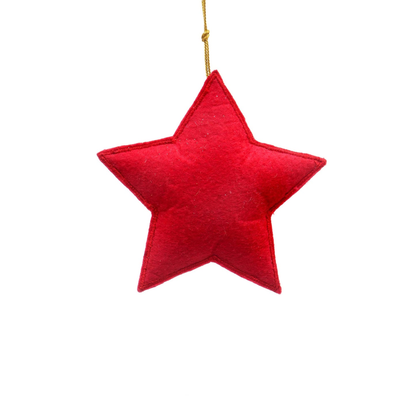 Thread Embroidered Star Ornament, Set of 6
