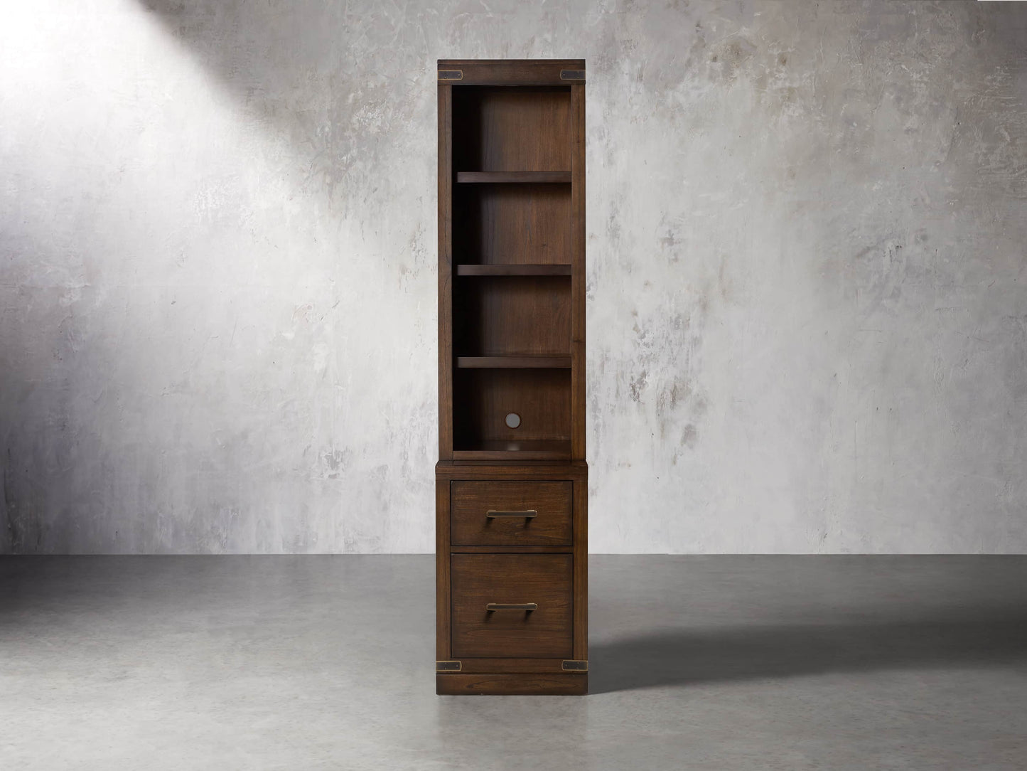 Tremont Modular Narrow Bookcase in Midnight Java