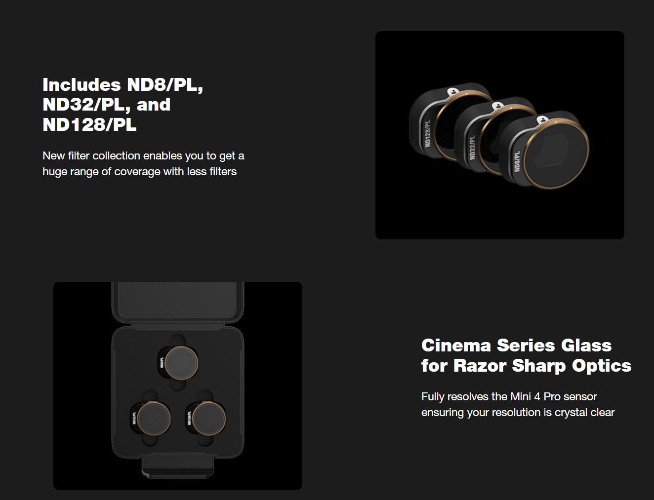 PolarPro 3-pack Vivid Collection ND/PL Hybrid Filters for DJI Mini 4 Pro
