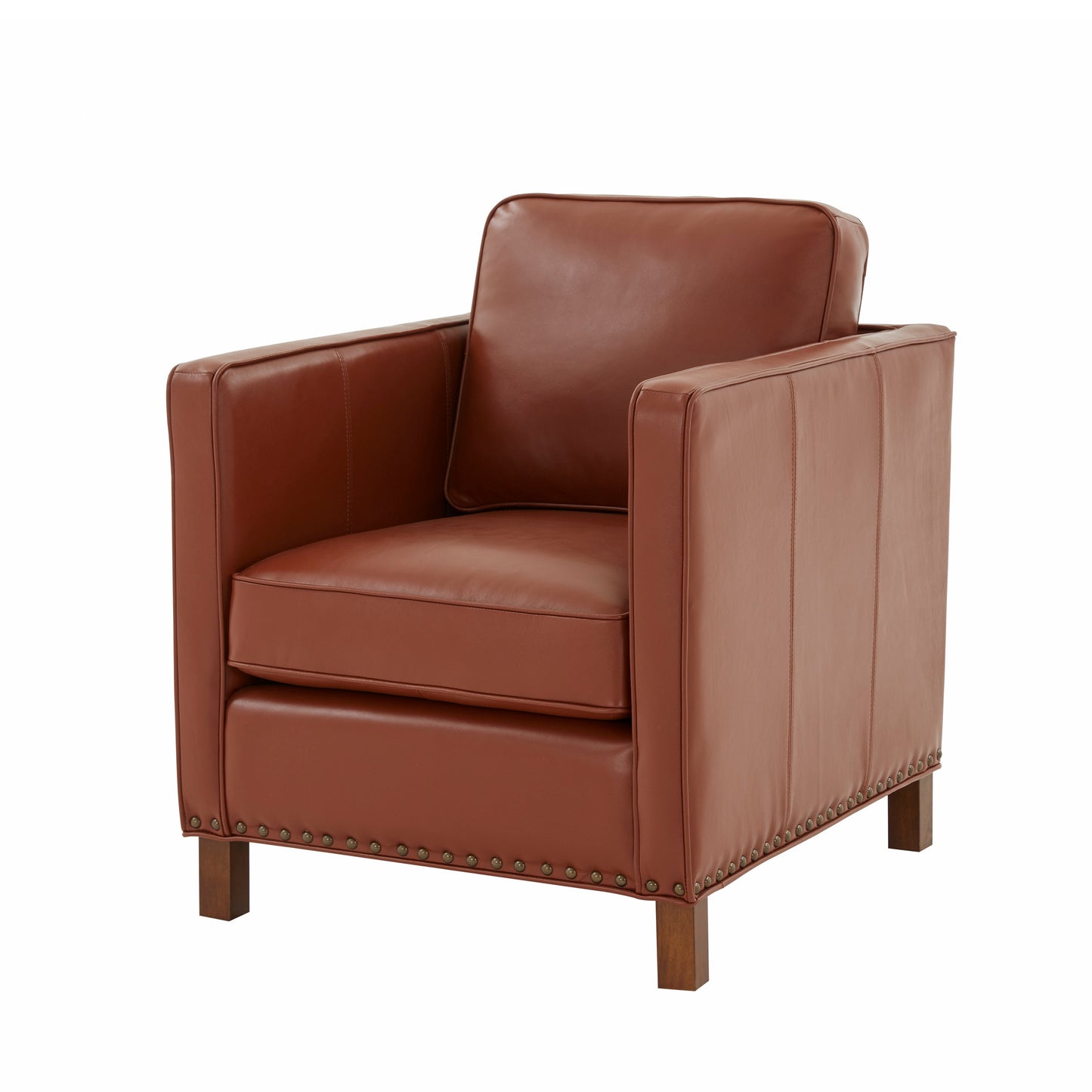 Upholstered Accent Chair with Nailhead Trim and Reversible Back Cushion