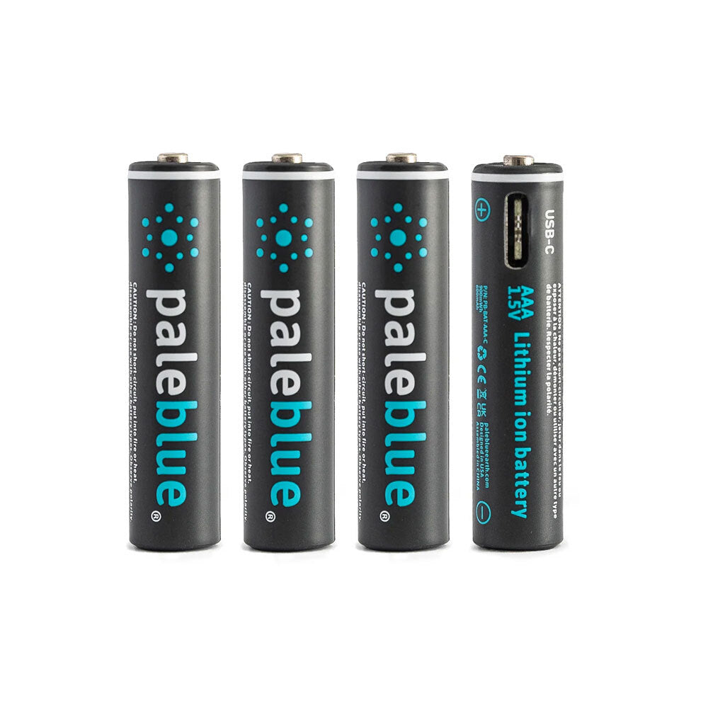 4-Pieces Paleblue Fast Charging AAA USB-C Rechargeable Batteries