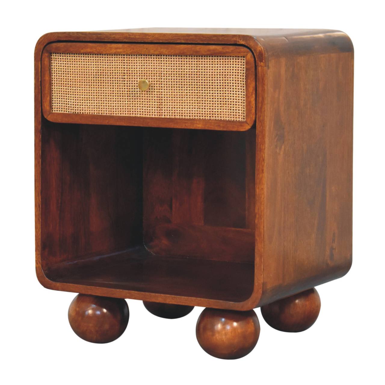 Nightstand with Open Storage and Ball Feet