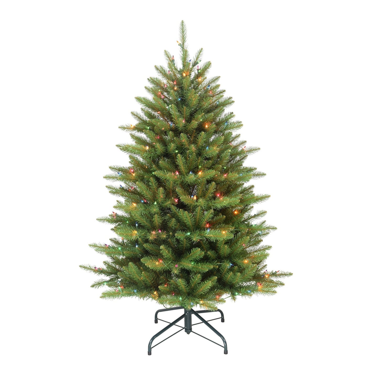 4.5 ft Pre-lit Fraser Fir Artificial Christmas Tree with Multi-Color Lights & Metal Stand