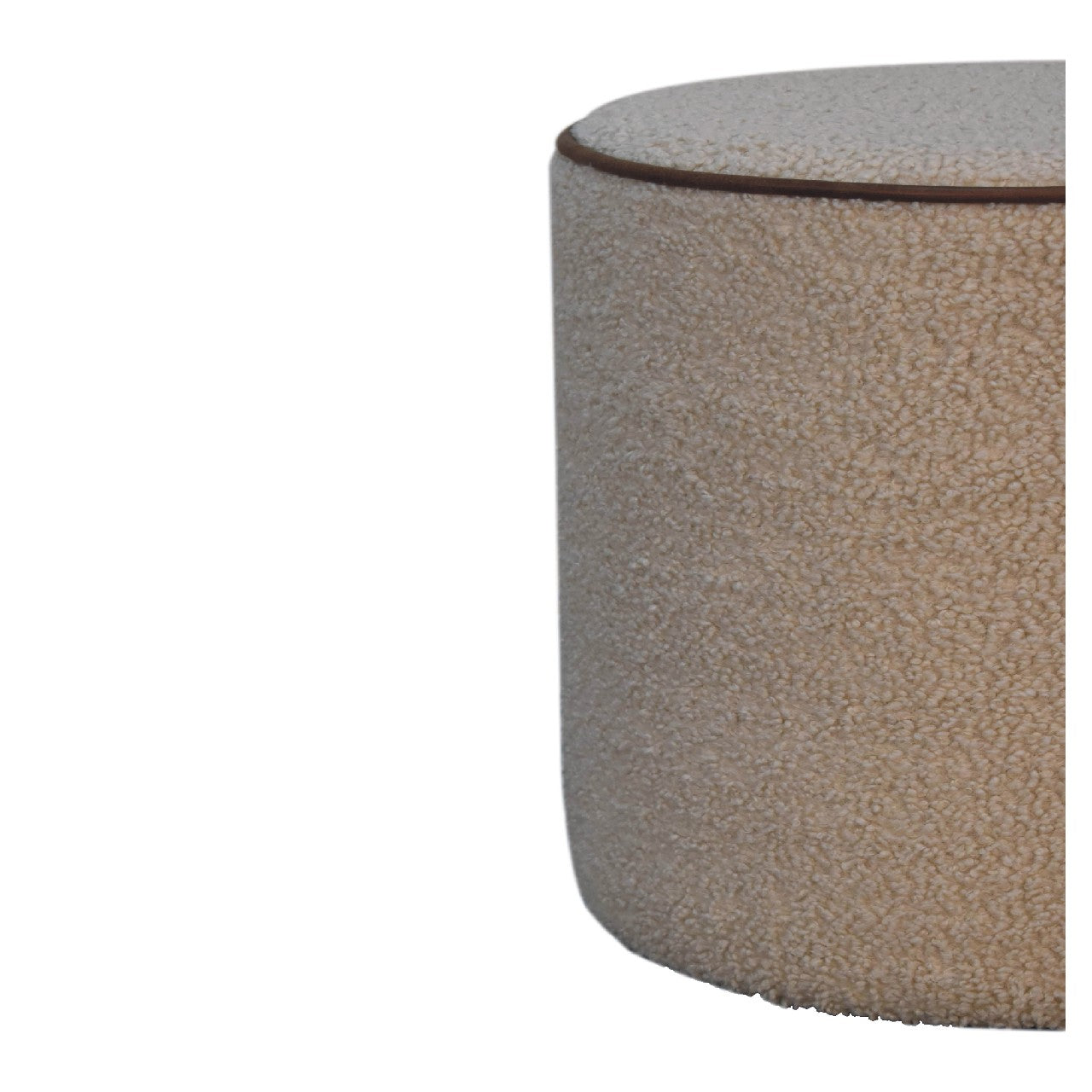 Enigmaaa Upholstered Footstool with Border and Round Shape