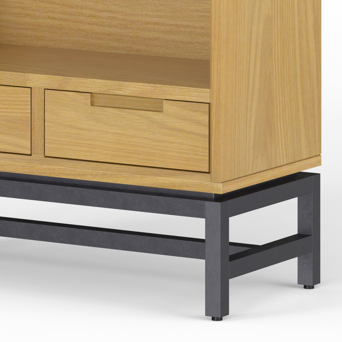 Infinite Bookcase with Adjustable Shelves and 2 Small Drawers