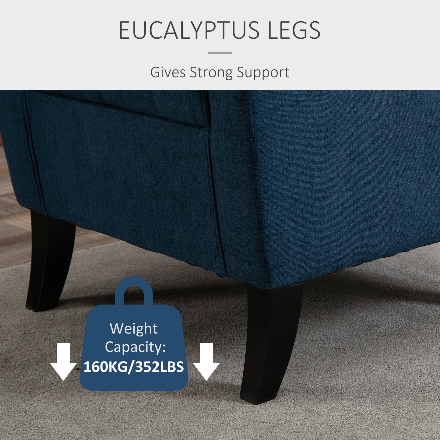 Button Tufted Upholstered Accent Chair with Wing Back and Rolled Arms