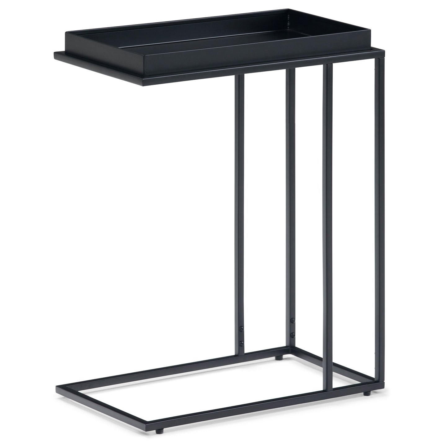 C-Shaped Side Table with Removable Tray Top