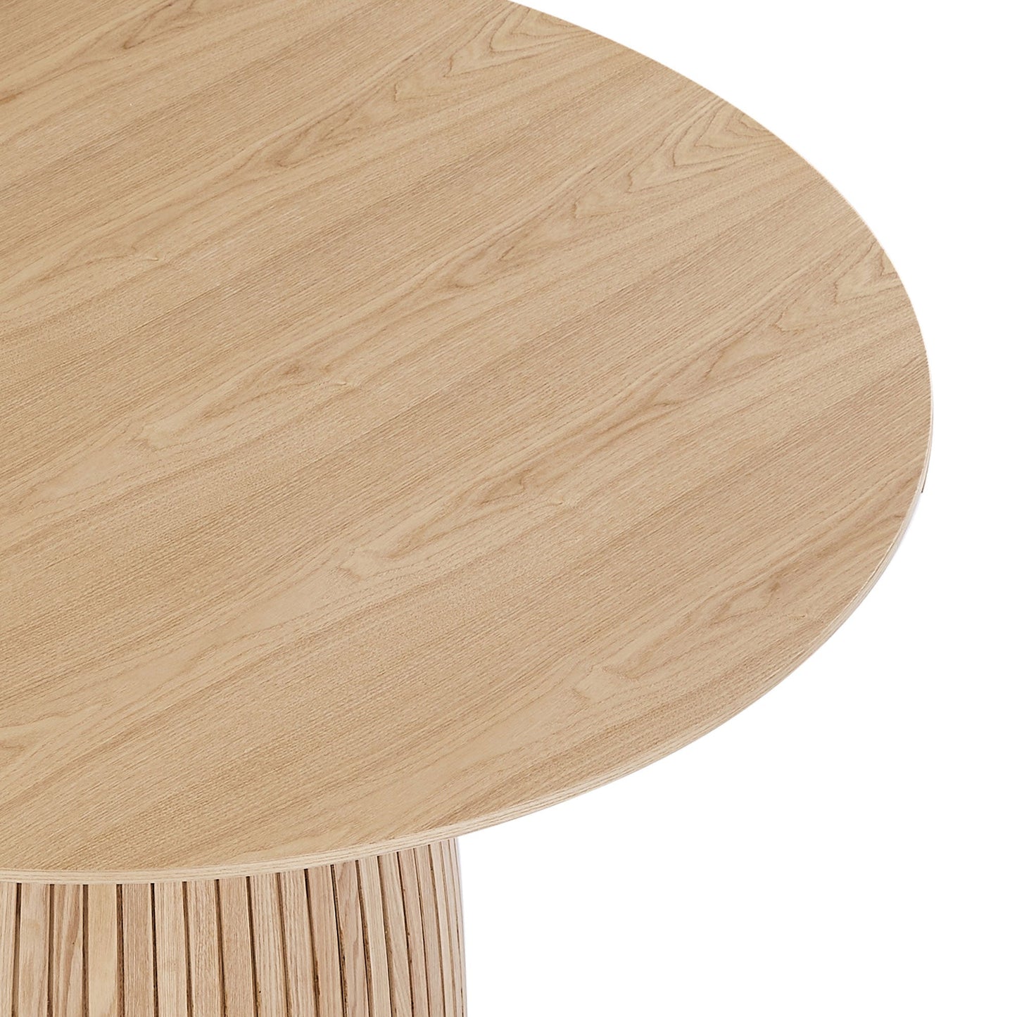 Circular Dining Table with Wood Base