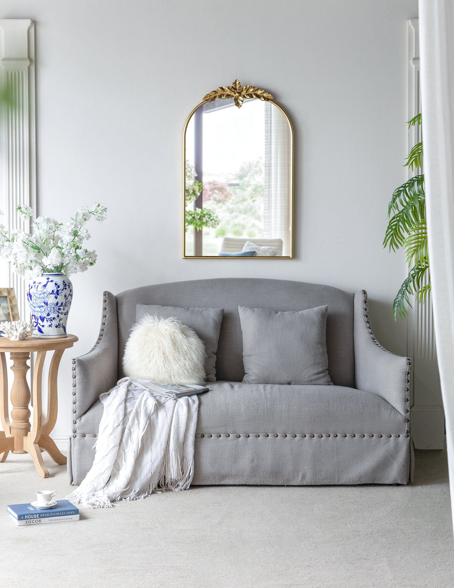 Wonderer Arched Wall Mirror with Metal Frame