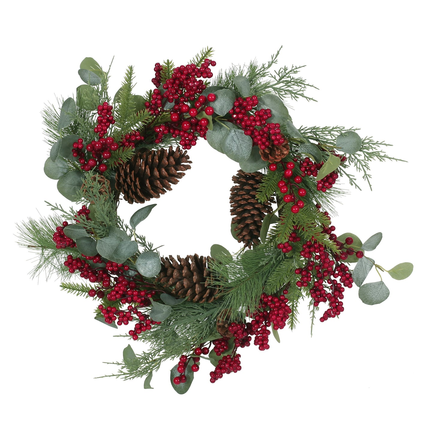 Feron 22-inch Berry/Eucalyptus/Pine Cone Wreath