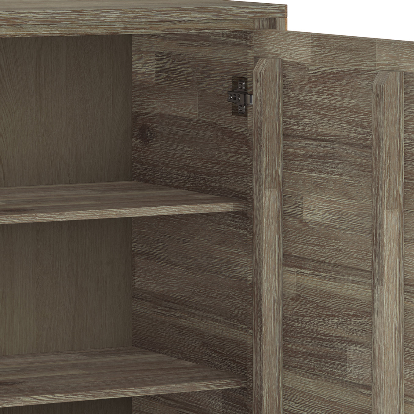 Passage 2-Door Storage Cabinet with 4 Adjustable Shelves and Metal Angled Legs