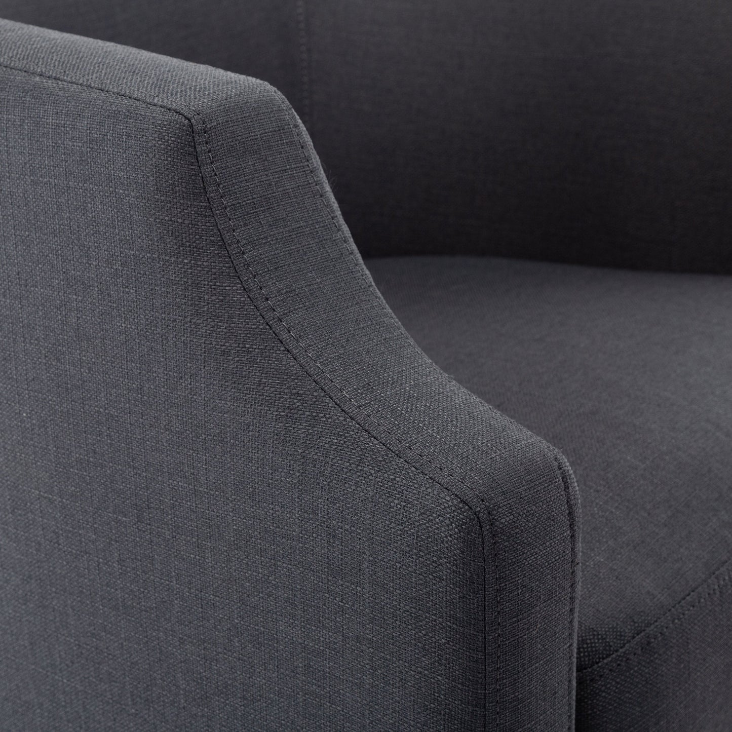 Crocoite Upholstered Barrel Chair with Clip Arms Design and 360-Degree Swivel