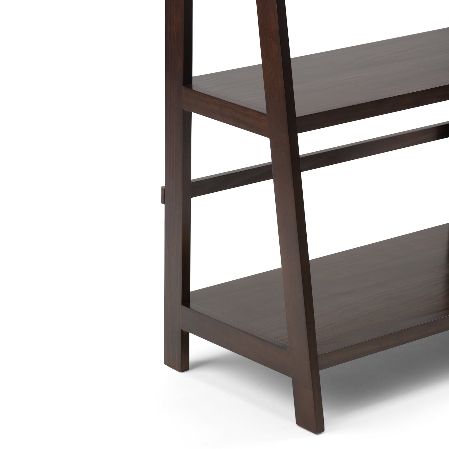 Alluring Solid Wood Bookcase with Five Wide Shelves
