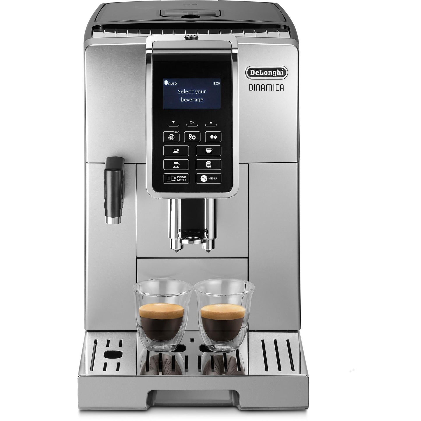 De'Longhi Dinamica ECAM Fully Automatic Coffee Machine (Silver/Black)