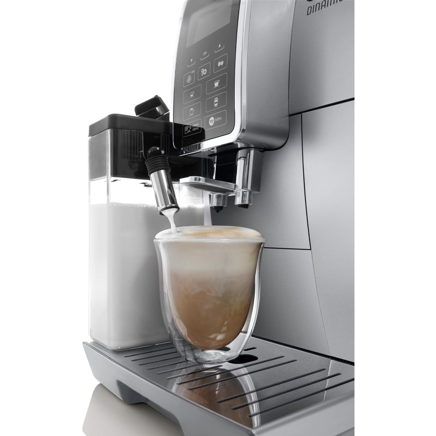 De'Longhi Dinamica ECAM Fully Automatic Coffee Machine (Silver/Black)