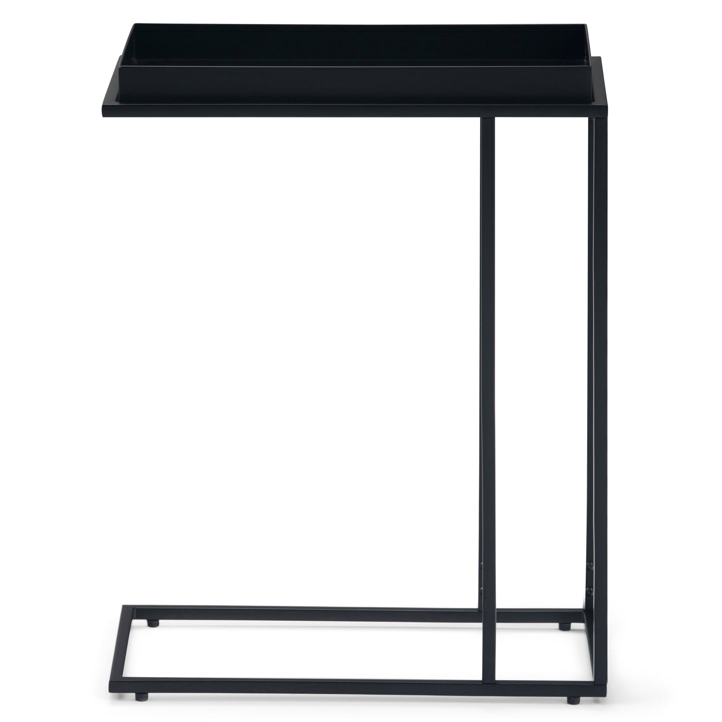 C-Shaped Side Table with Removable Tray Top