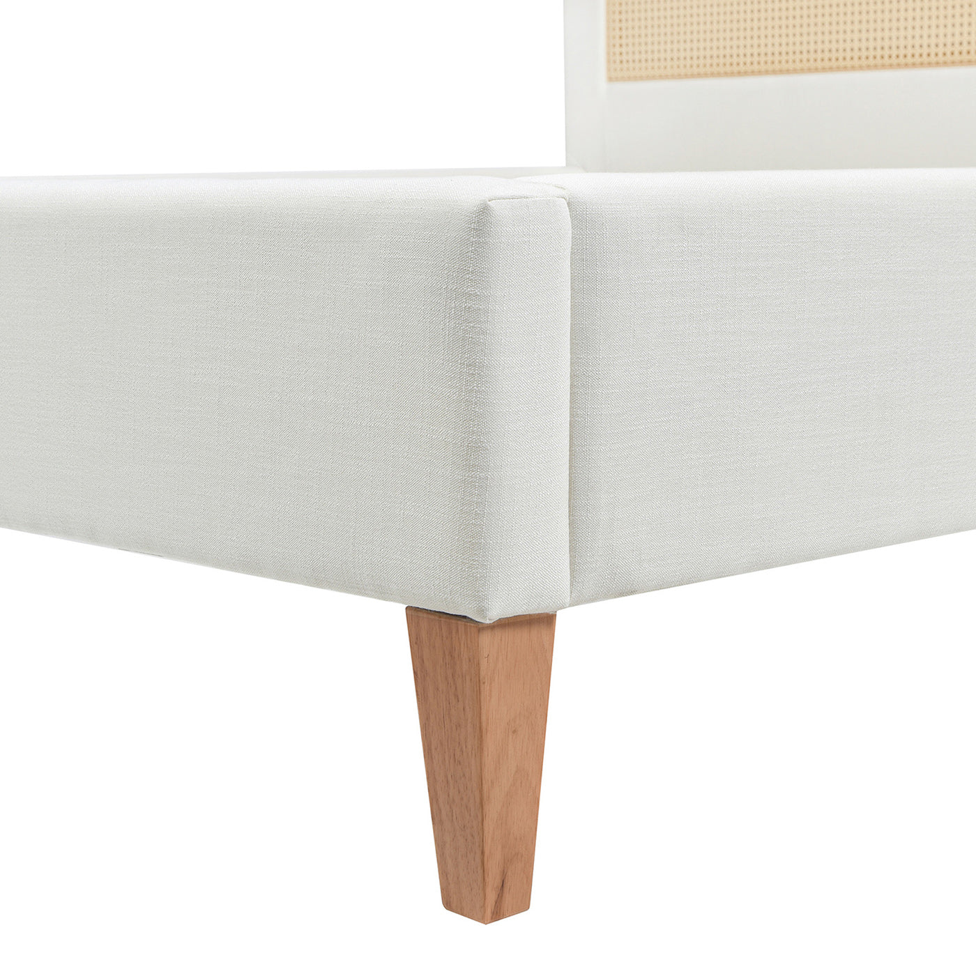 Captivat Platform Bed with Cane-Back and Solid Wood Legs