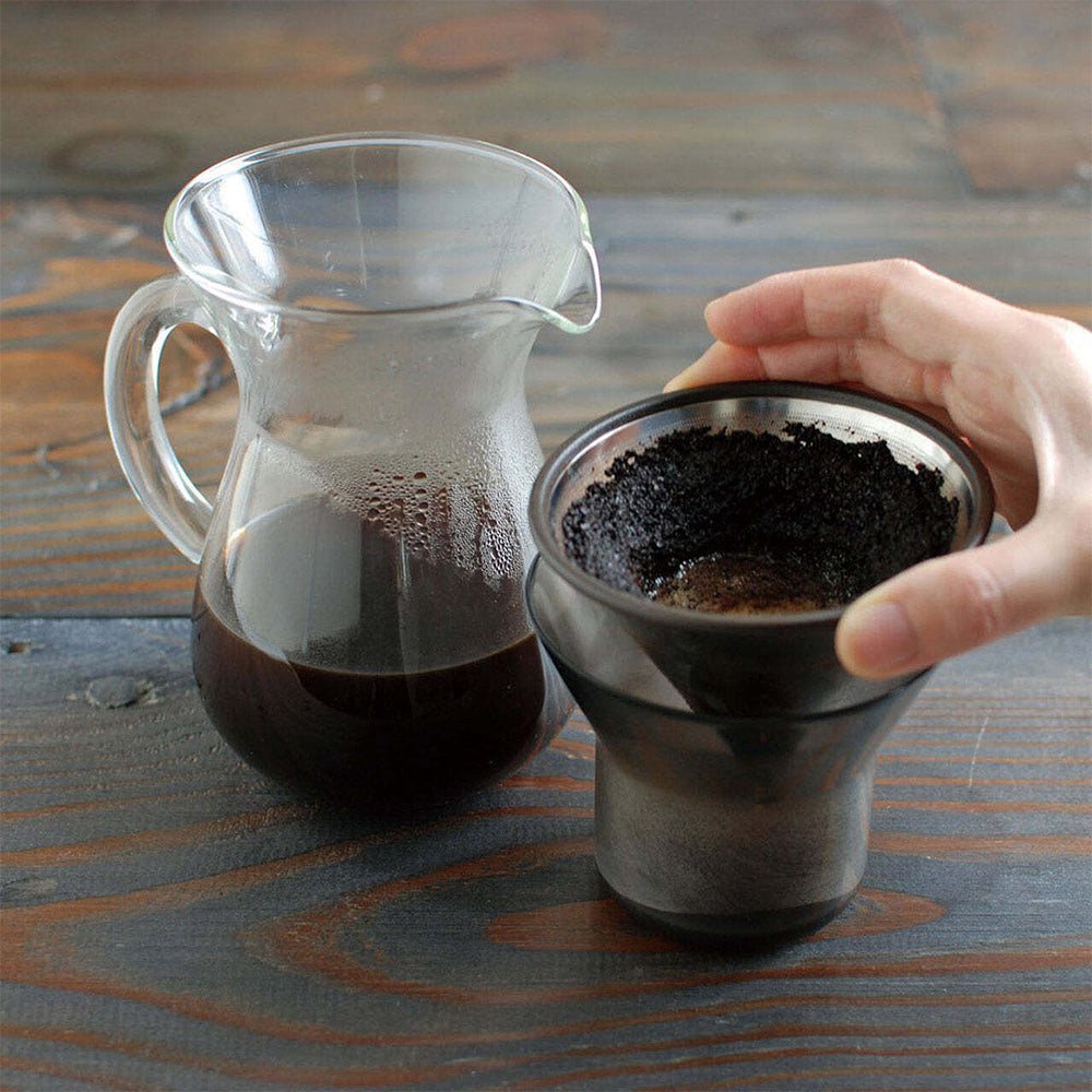 Kinto SCS-02 Coffee Glass Carafe 3-Piece Set 300ml with S/S Filter Holder