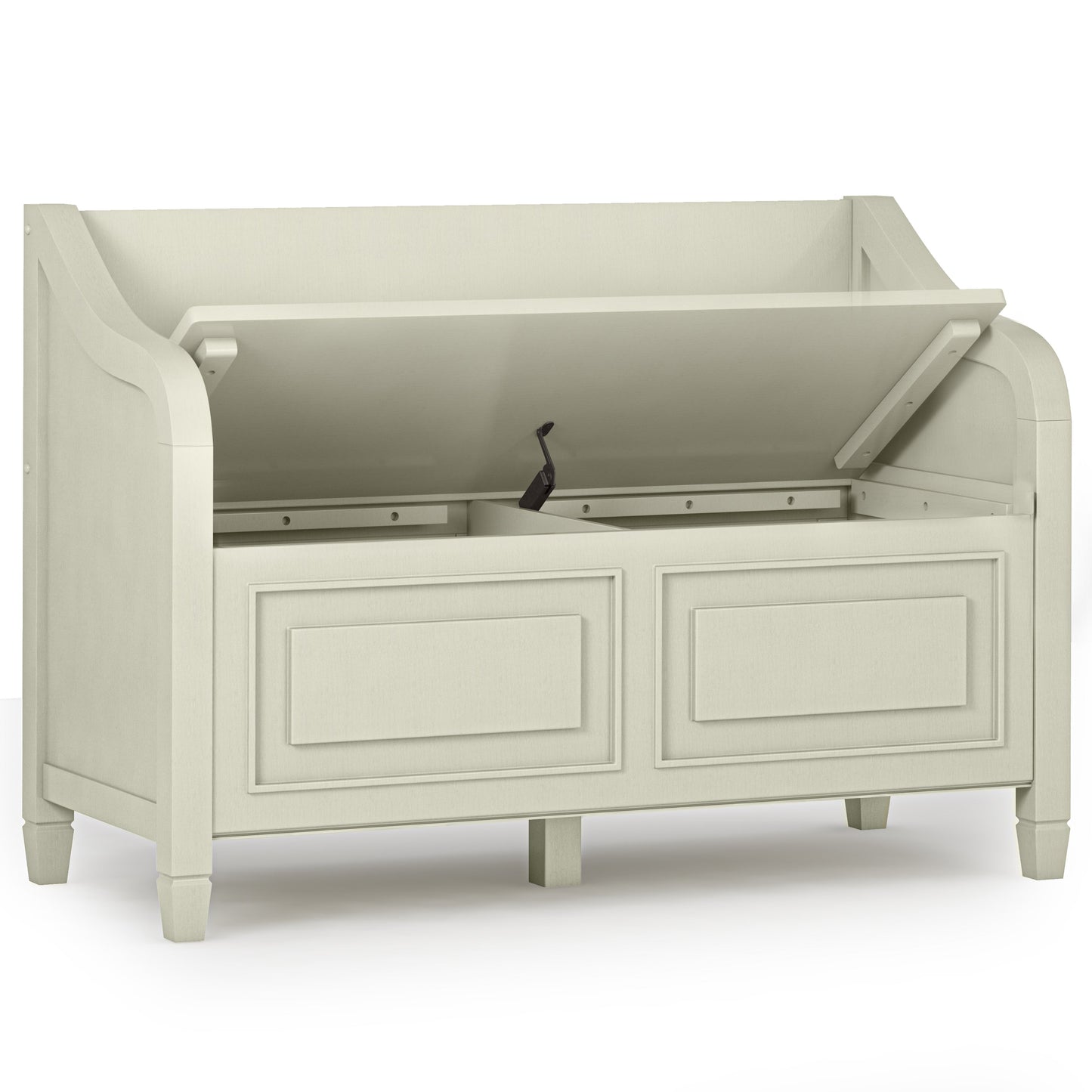 Lucidity Storage Bench with Lift-up Lids and Raised Panels