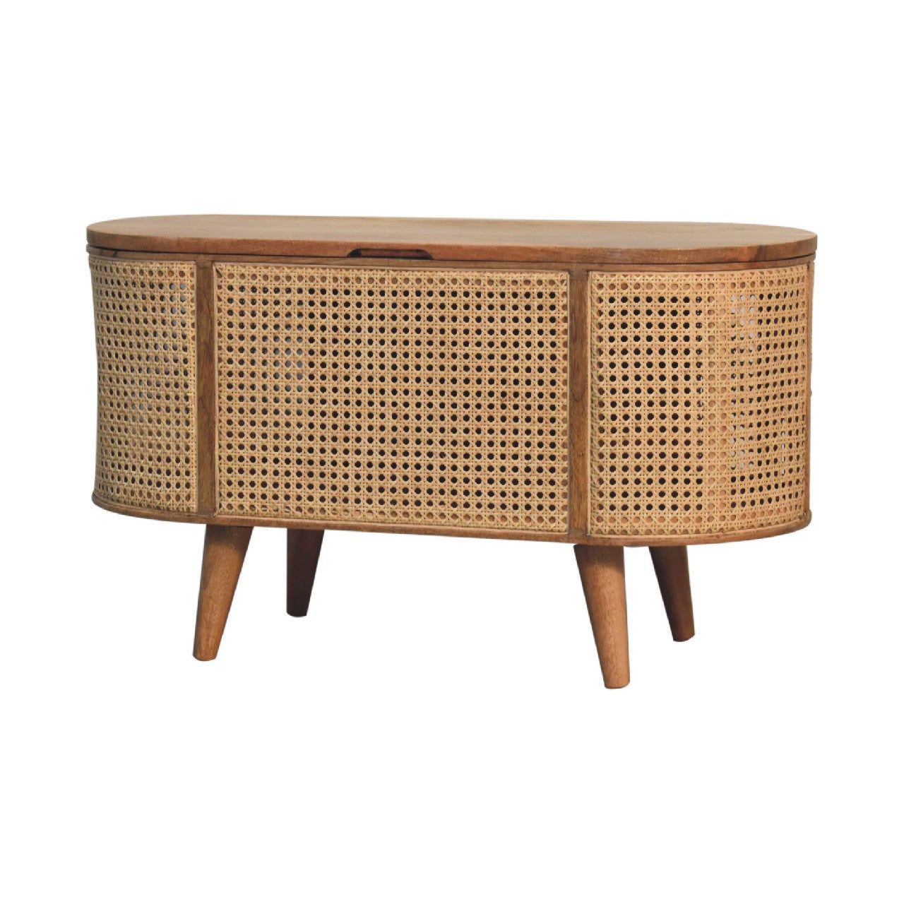 Decipher Rounded Lid up Blanket Box with Wood Frame