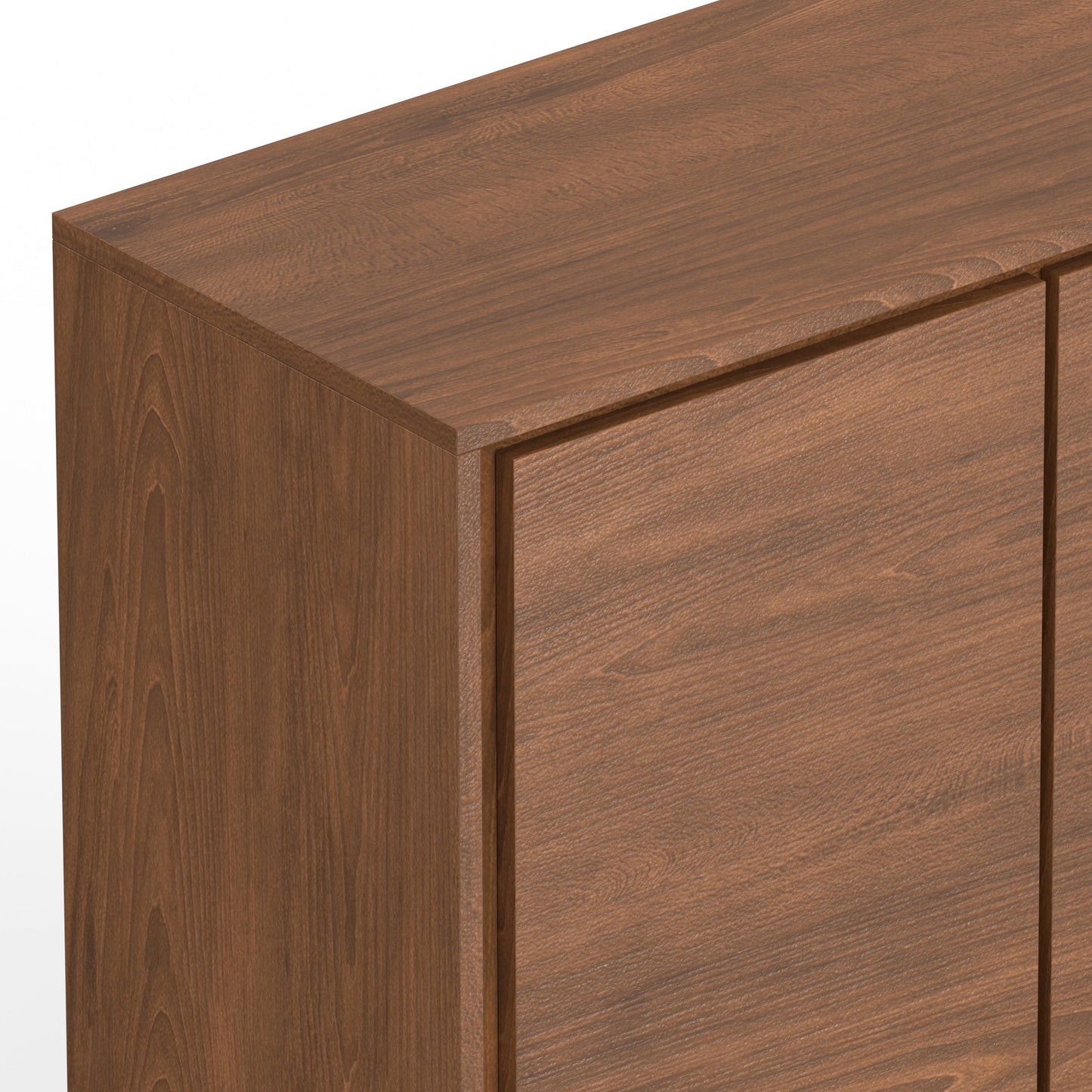 Passage 2-Door Storage Cabinet with 4 Adjustable Shelves and Metal Angled Legs
