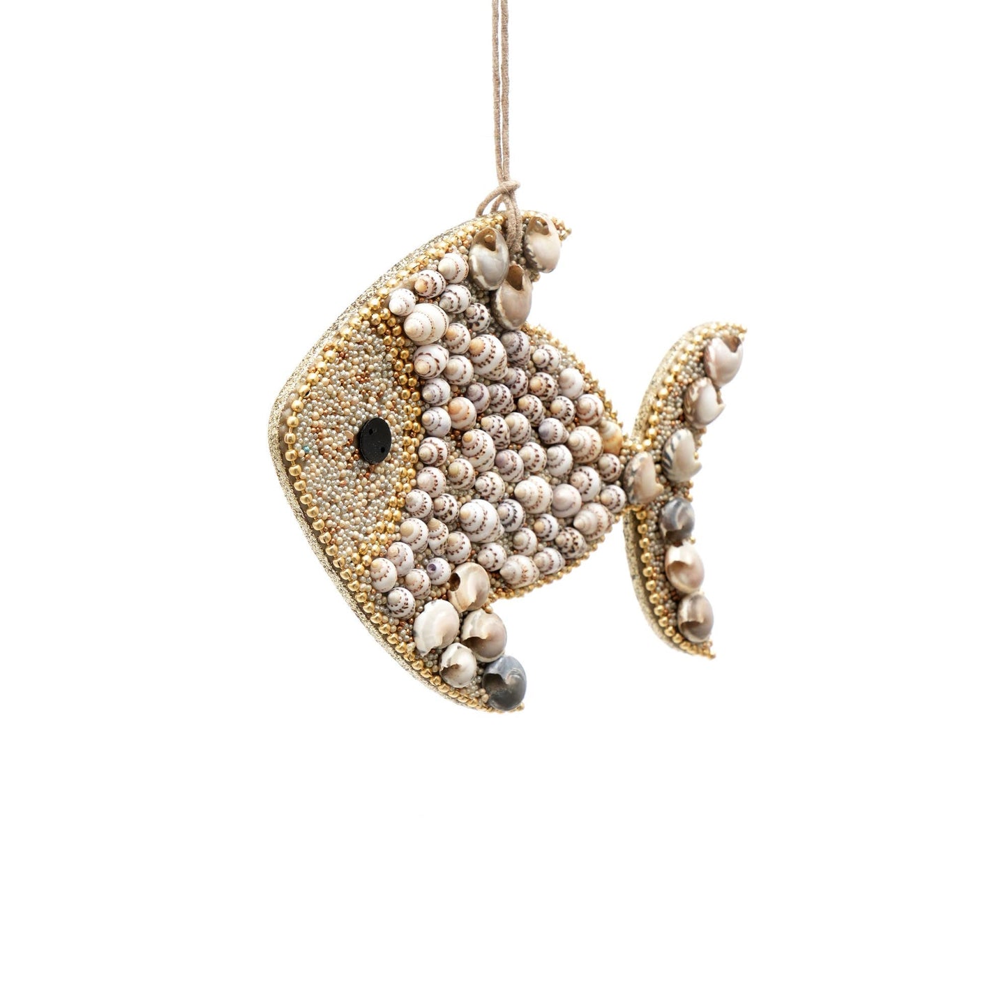 Shell & Glass Beaded Lac  Fish Ornament, Set of 6