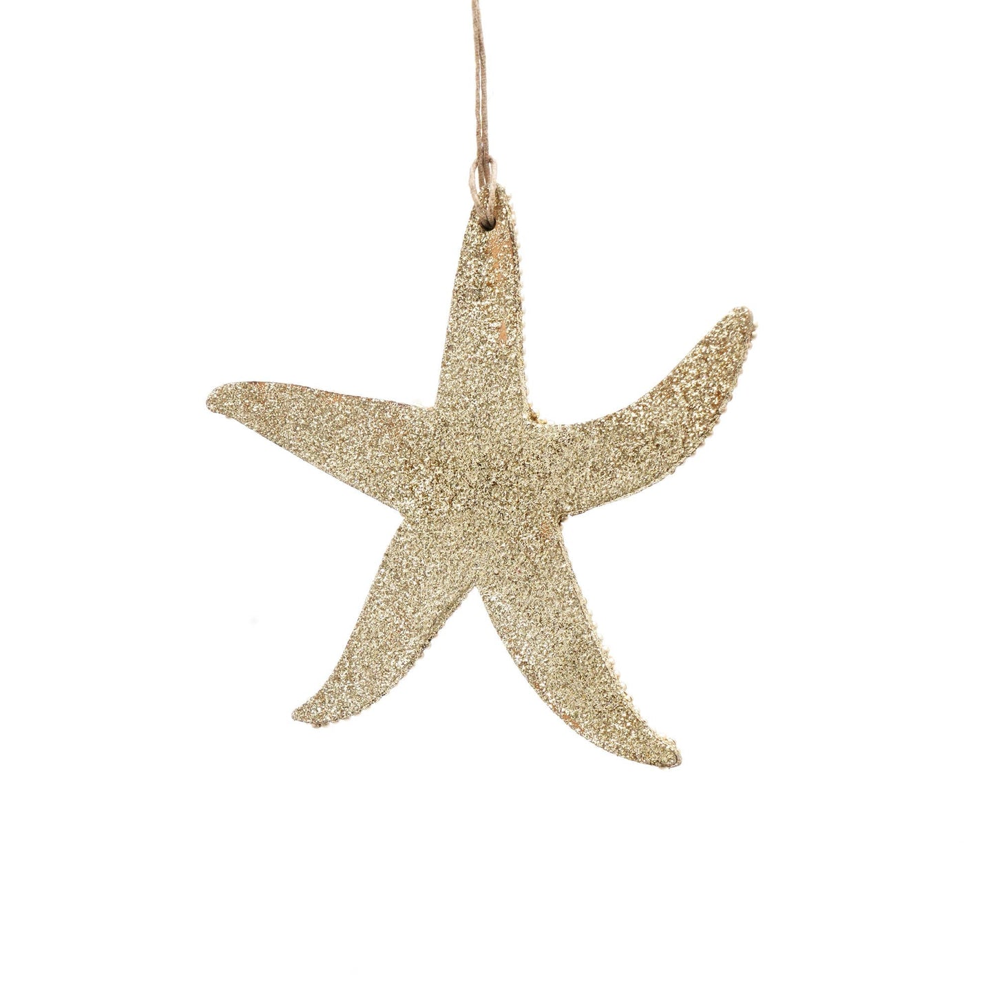 Wooden & Shell  Beaded Star Fish Ornament, Set of 6