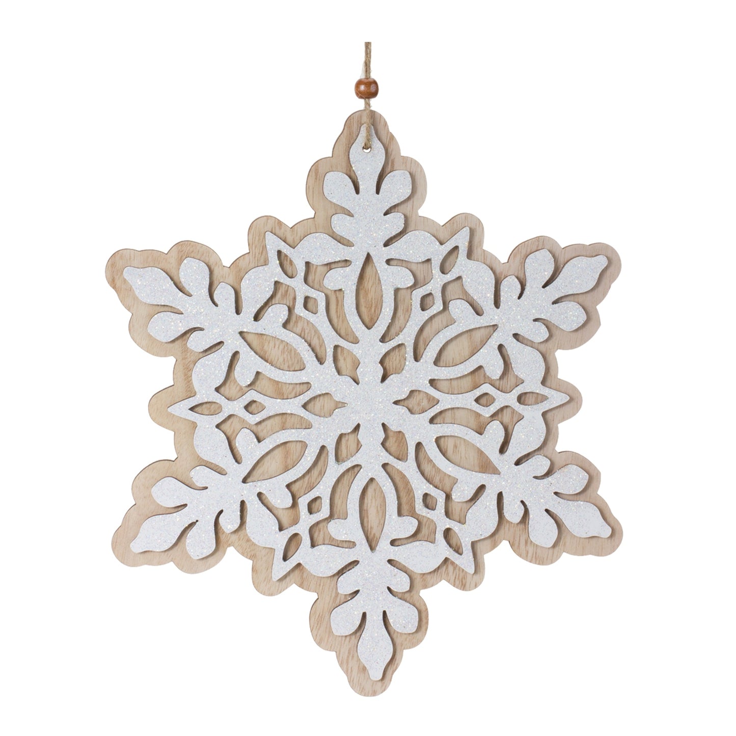 Wood Snowflake Ornaments, Set of 24