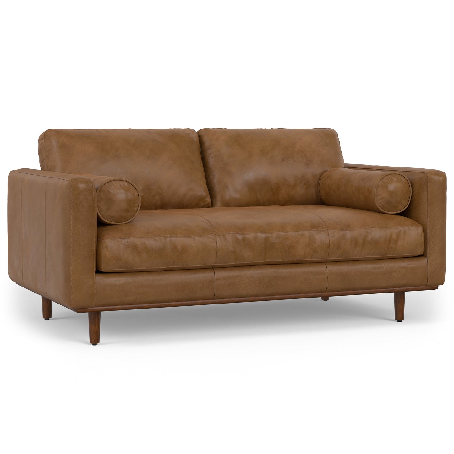 Luminae 72" Upholstered Sofa with 2 Bolster Pillows and Loose Back Cushions