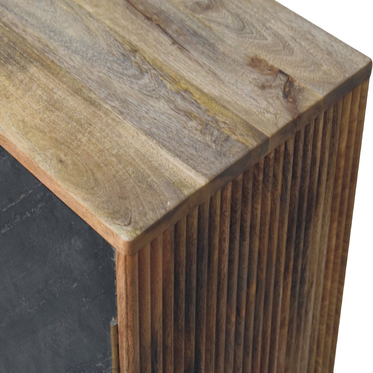 Solid Wood Cabinet with 2 Doors and Tapered Legs