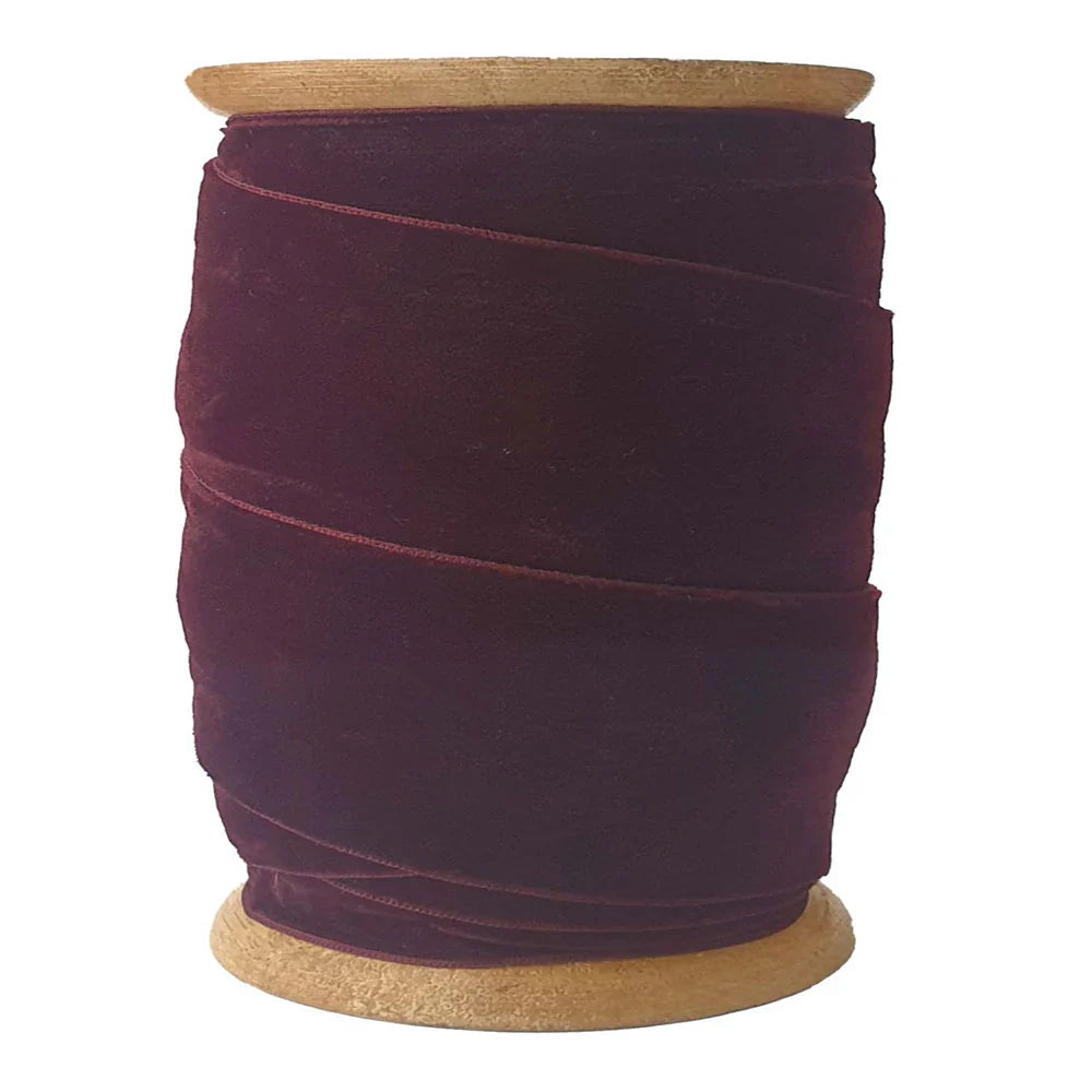 Burgundy Velvet Ribbon 10 Yards, Set of 2