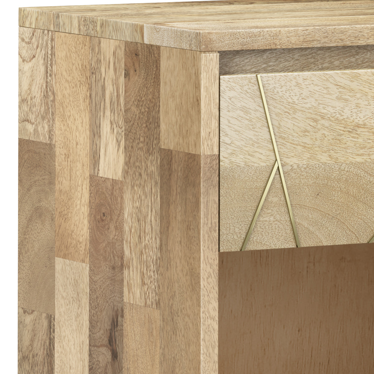Graceful 1-Drawer Nightstand with Open Bottom Shelf and Metal Legs
