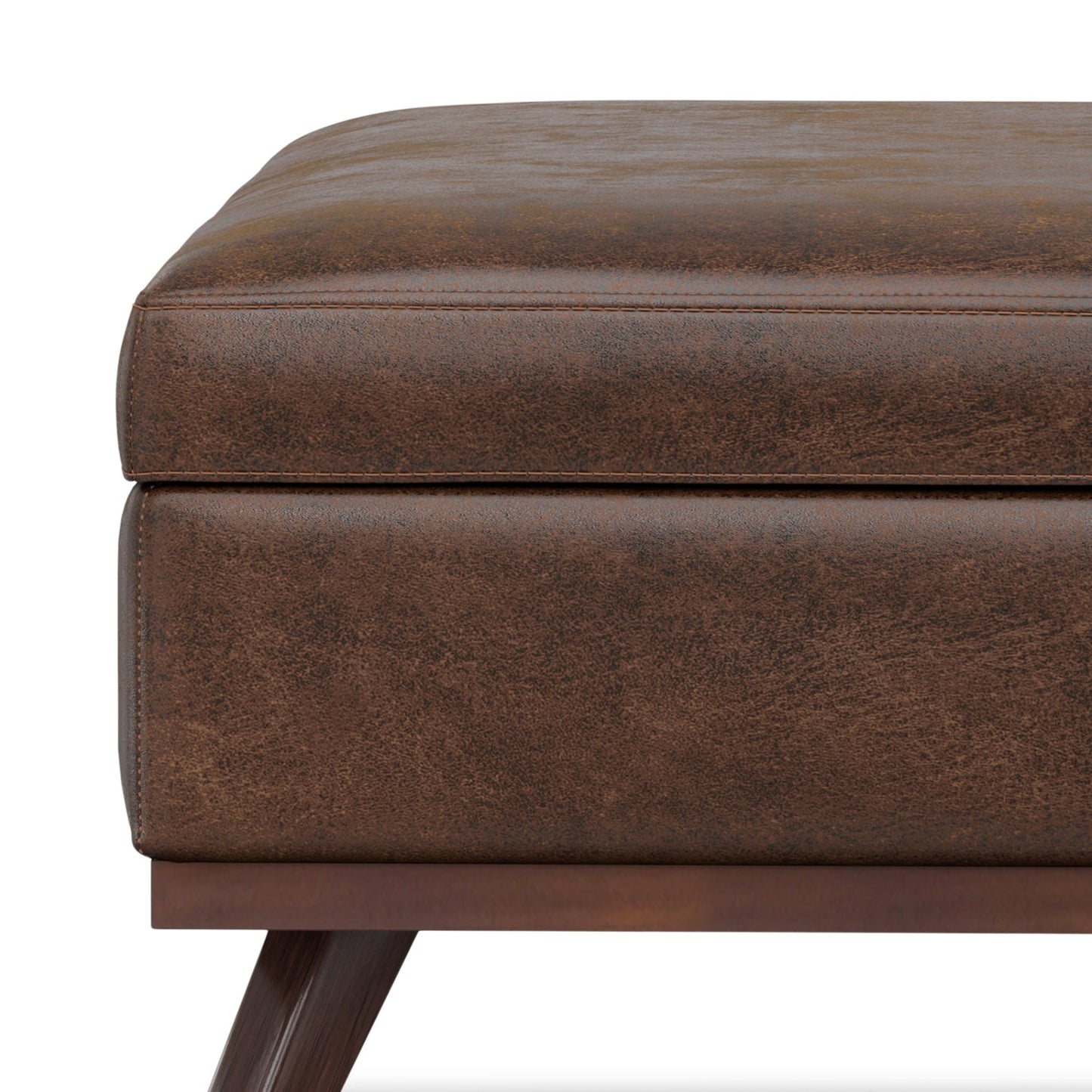 Venture 40"W Square Flip Top Ottoman with Wood Frame