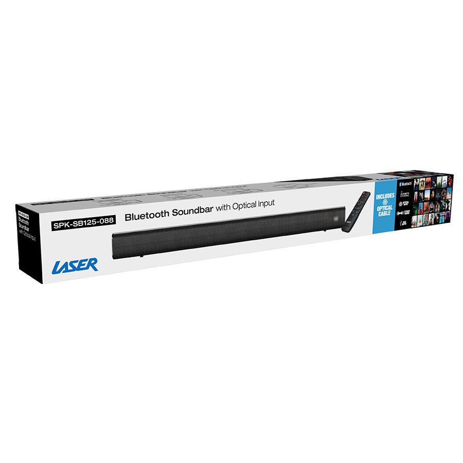 Laser Bluetooth Stereo Soundbar with Optical Input & LCD Display