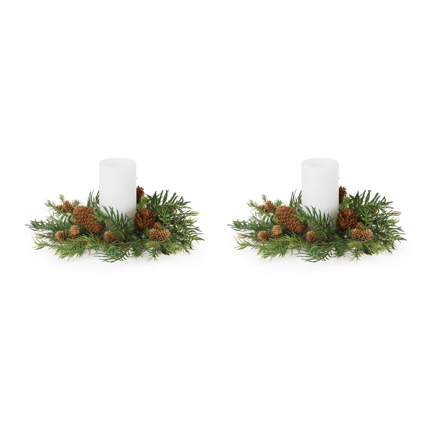Pine Cone Candle Ring, Set of 2