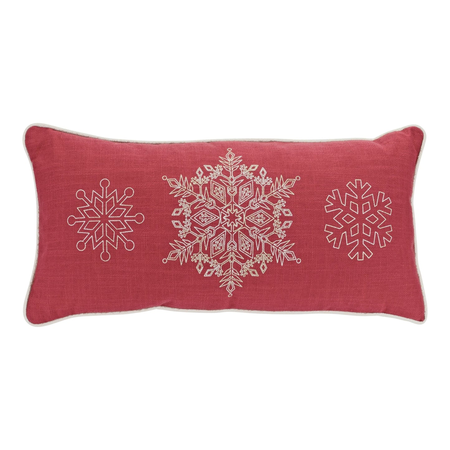 Bead Embroidered Snowflake Pillow, Set of 2