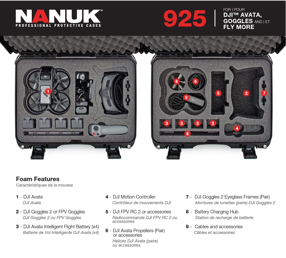 Nanuk 925 Case for DJI Avata with Goggles and Fly More (Black)