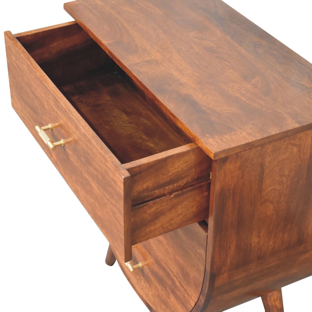 3-Drawer Nightstand with Tapered Legs
