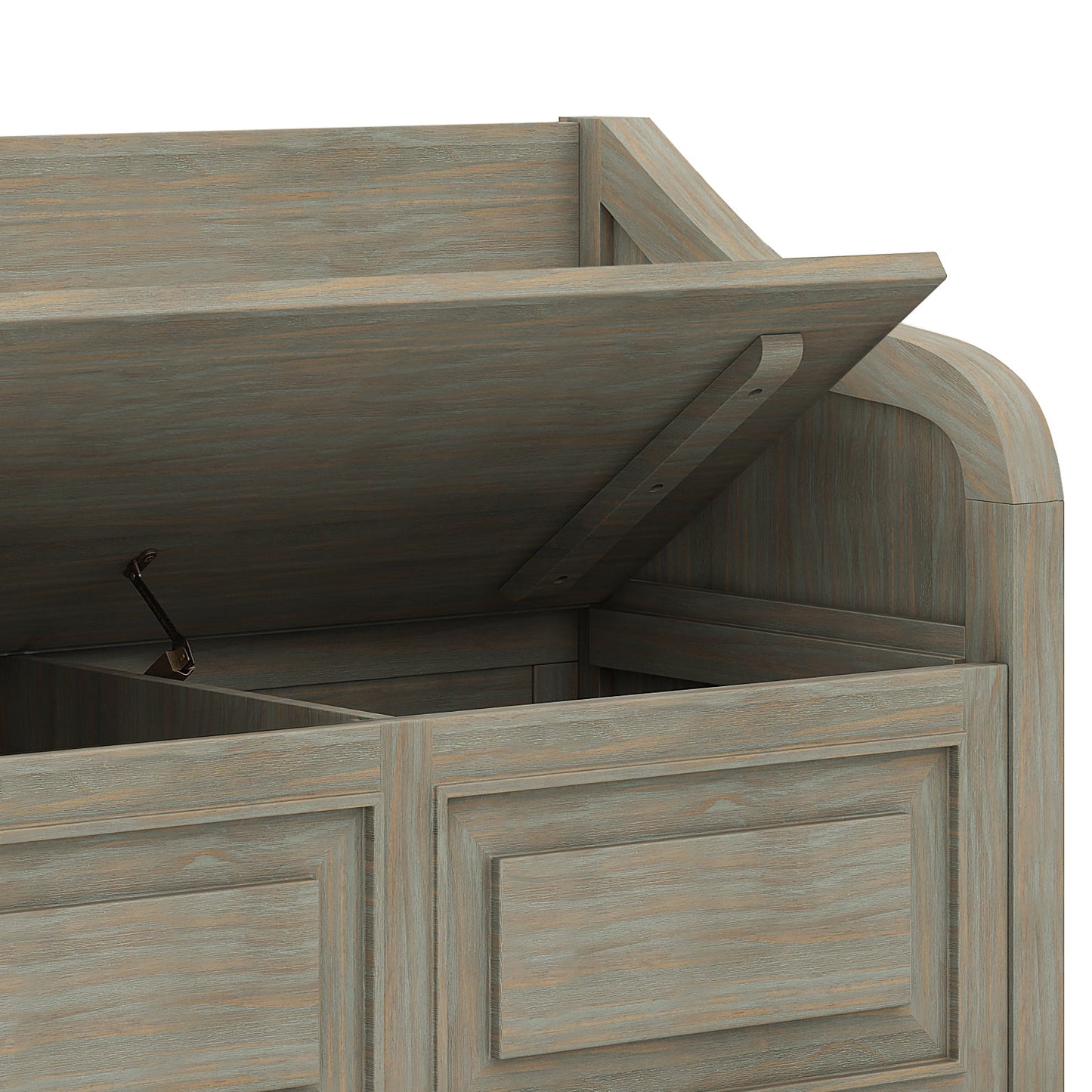 Lucidity Storage Bench with Lift-up Lids and Raised Panels