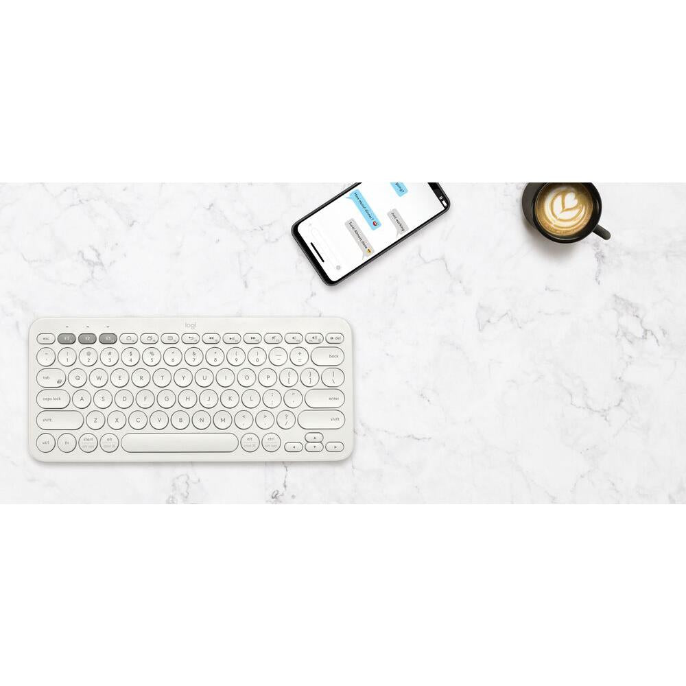 Logitech K380 Multi-Device Bluetooth Keyboard (White)