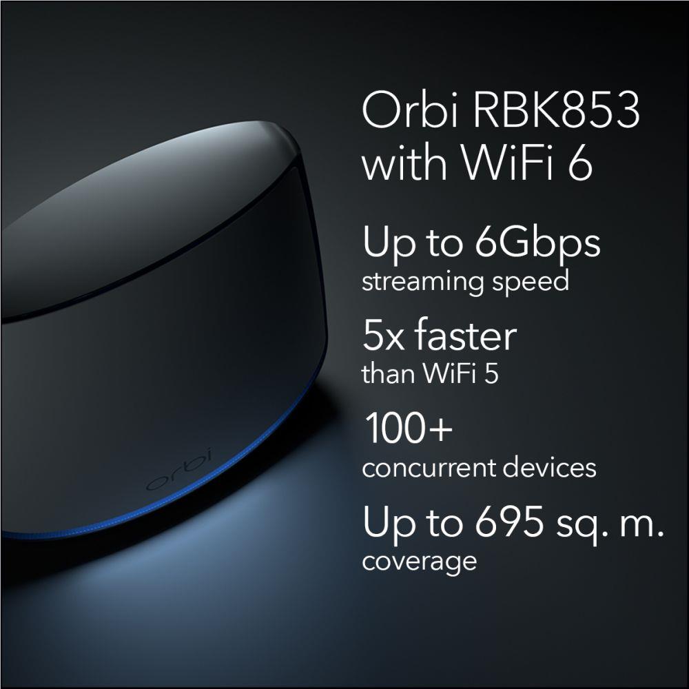 NETGEAR Orbi AX6000 Tri-Band Mesh Wi-Fi 6 System (3 Pack)