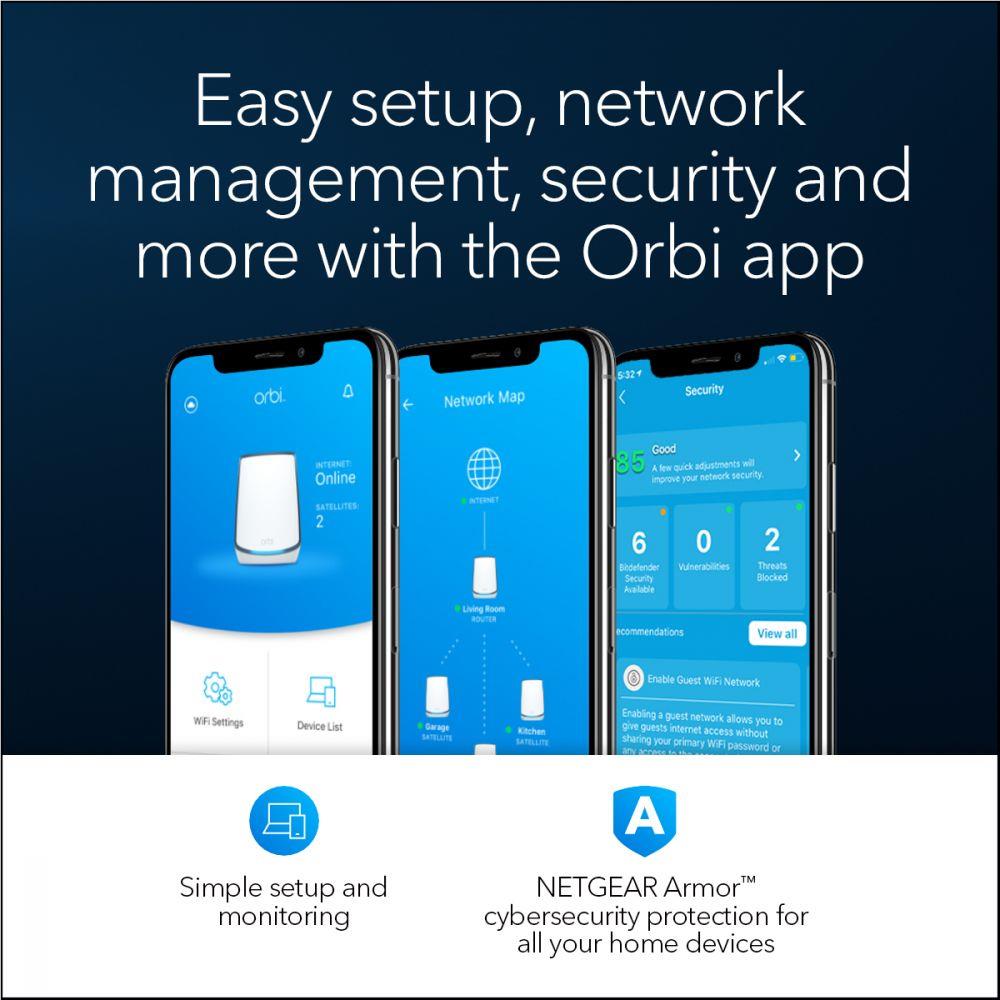 NETGEAR Orbi AX6000 Tri-Band Mesh Wi-Fi 6 System (3 Pack)