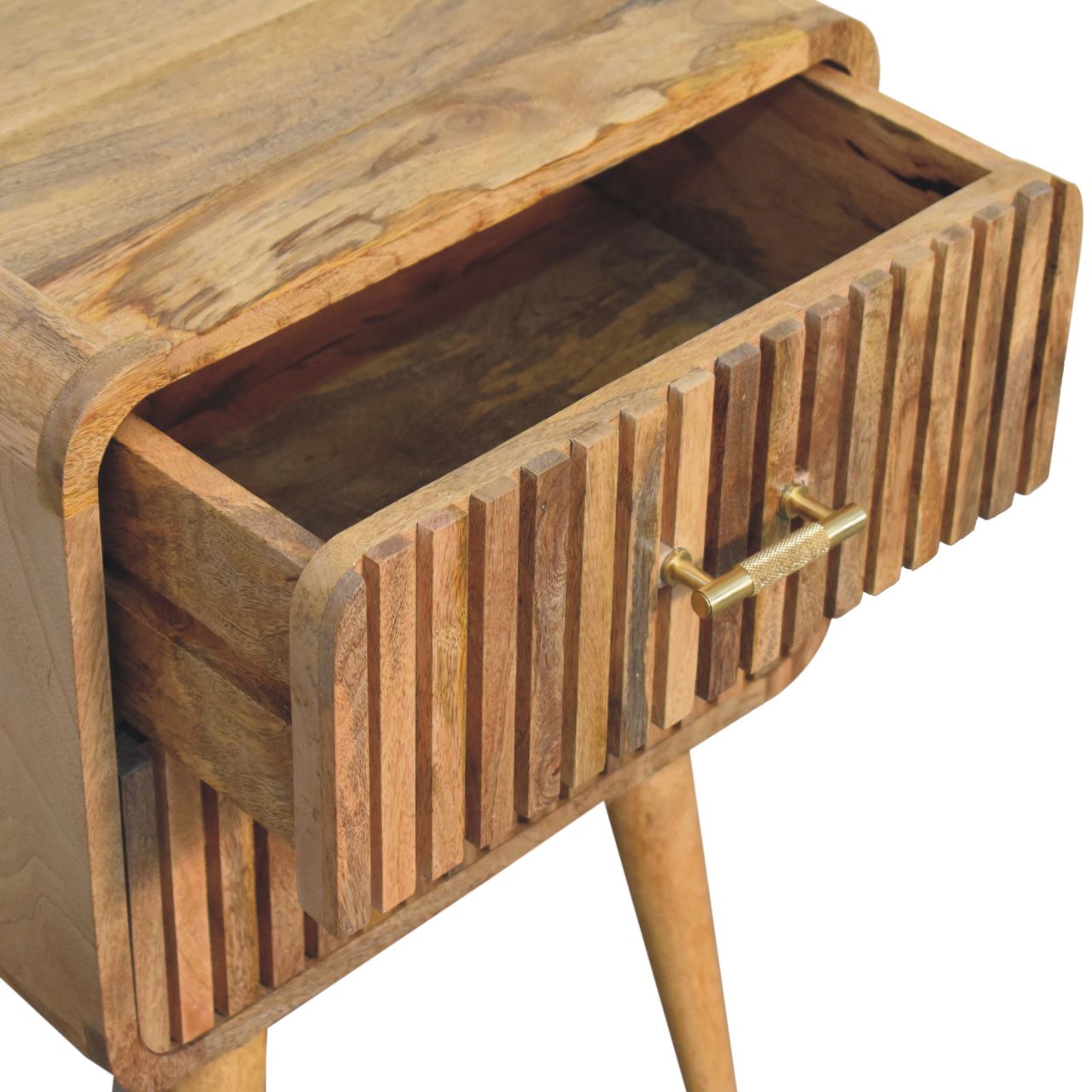 Architect Solid Wood Nightstand with 2 Drawers and Tapered Legs