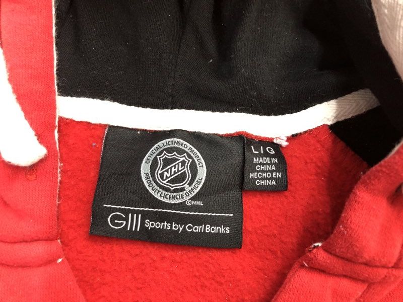 G-III By Carl Banks Hoodie Men Large Red Chicago Blackhawk NHL Hoodie Sweatshirt